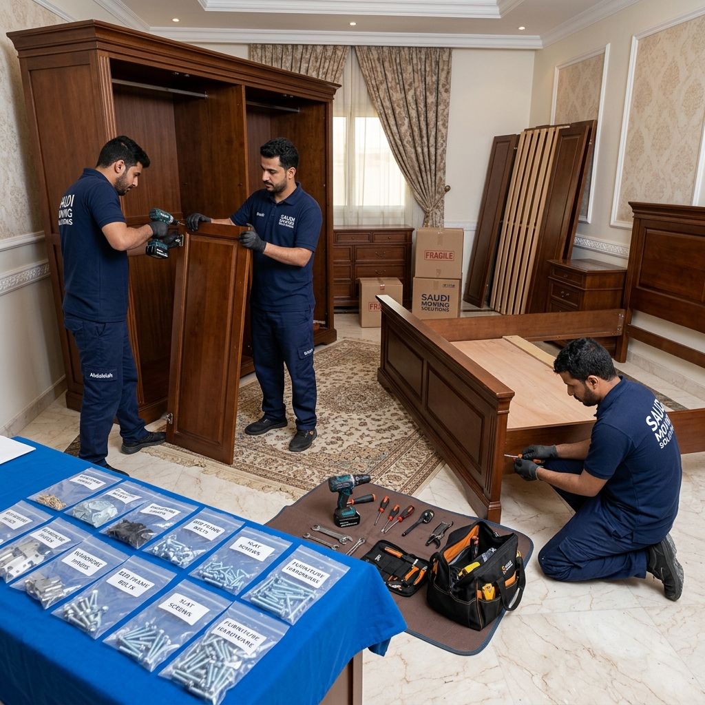 فك وتركيب الأثاث الخشبي بطريقة منظمة نقل عفش حي الزهراء جدة